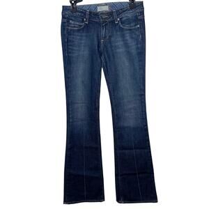 Y2K Paige Laurel Canyon Jeans 27 Dark Low Rise Vintage Bootcut Denim Made in USA